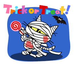 Communication of the cat / Halloween sticker #7981016