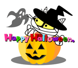 Communication of the cat / Halloween sticker #7981017