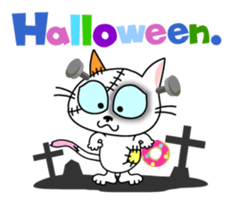 Communication of the cat / Halloween sticker #7981018