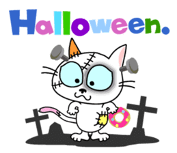 Communication of the cat / Halloween sticker #7981018