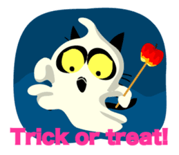 Communication of the cat / Halloween sticker #7981022