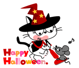 Communication of the cat / Halloween sticker #7981023