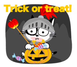 Communication of the cat / Halloween sticker #7981025