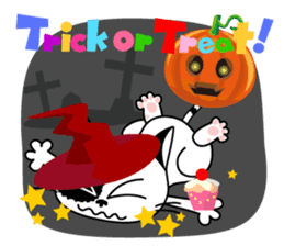 Communication of the cat / Halloween sticker #7981026