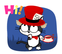 Communication of the cat / Halloween sticker #7981029