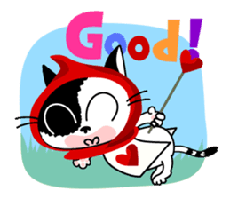 Communication of the cat / Halloween sticker #7981030