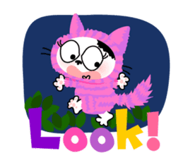 Communication of the cat / Halloween sticker #7981032