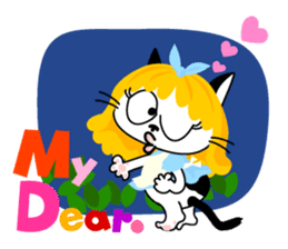 Communication of the cat / Halloween sticker #7981033