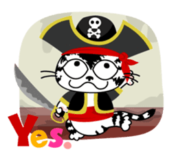 Communication of the cat / Halloween sticker #7981034