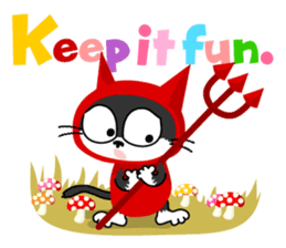 Communication of the cat / Halloween sticker #7981037