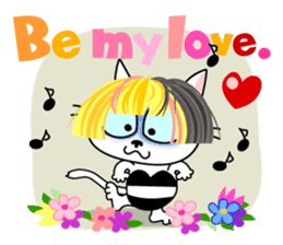 Communication of the cat / Halloween sticker #7981039