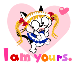 Communication of the cat / Halloween sticker #7981042