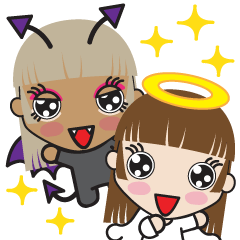 Cute Angel and Cute Demon