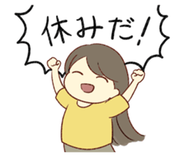 Woman tired sticker #7985034