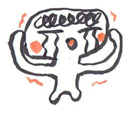 Painful person head sticker #7985209