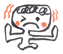 Painful person head sticker #7985215