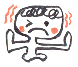 Painful person head sticker #7985215