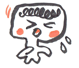 Painful person head sticker #7985218