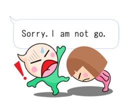 not cute is two people english talk. sticker #7986495