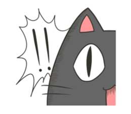 Girl look down and silence cat sticker #7988265