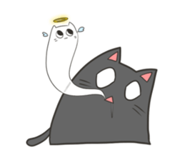 Girl look down and silence cat sticker #7988274