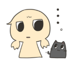 Girl look down and silence cat sticker #7988280