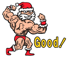 Muscle Santa Claus sticker #7988332