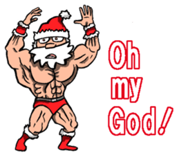 Muscle Santa Claus sticker #7988334