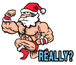 Muscle Santa Claus sticker #7988340
