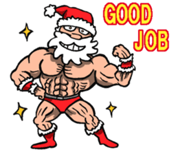 Muscle Santa Claus sticker #7988346