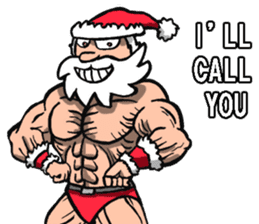 Muscle Santa Claus sticker #7988354