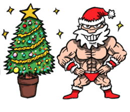 Muscle Santa Claus sticker #7988360