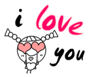 Changeable mood Braids small girl sticker #7997765