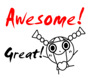 Changeable mood Braids small girl sticker #7997768