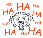 Changeable mood Braids small girl sticker #7997771