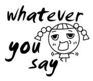 Changeable mood Braids small girl sticker #7997778