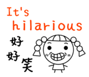 Changeable mood Braids small girl sticker #7997786