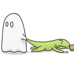 Ghost and Dino sticker #7998149