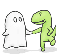 Ghost and Dino sticker #7998152