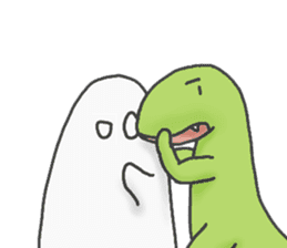 Ghost and Dino sticker #7998157