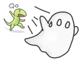 Ghost and Dino sticker #7998159