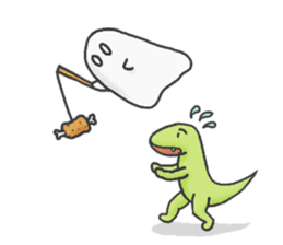 Ghost and Dino sticker #7998163