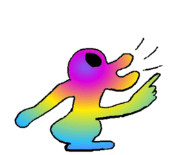 Rainbow angry without text sticker #7998246