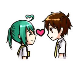 Yun and her partner-daily life sticker #8000415