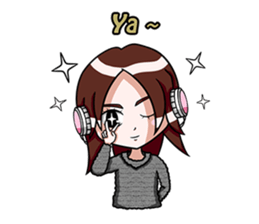 Rain & fat cat(en) sticker #8001017