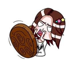 Rain & fat cat(en) sticker #8001024