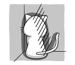 Rain & fat cat(en) sticker #8001039