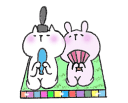 Mimic Cat and Rabbit. sticker #8001390