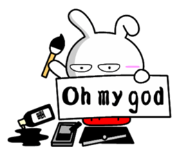 Lady rabbit 2 (Calligraphy talk) sticker #8003091