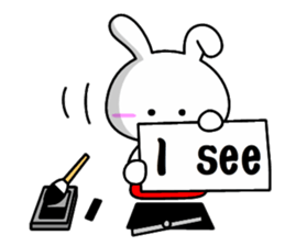 Lady rabbit 2 (Calligraphy talk) sticker #8003099